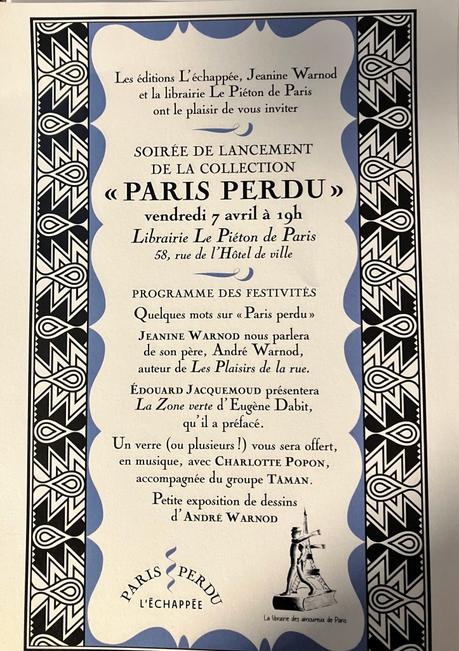 Un livre attendu – réédition d’un livre épuisé : Les plaisirs de la rue – d’André Warnod. signature le 7 AVRIL 2023.