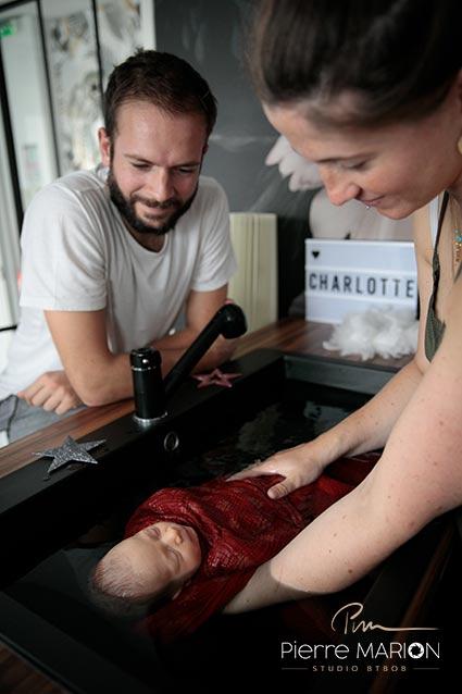 Photographe thalasso bain bébé