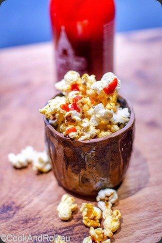 Pop corn sauce pimentée Srirasha