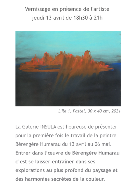 Galerie Insula –  » Bérengère Humarau  » à partir du 13 Avril 2023.