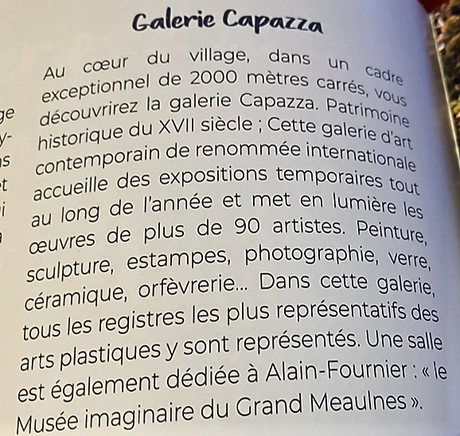 Galerie Capazza à Nançay – en Sologne – Avril 2023.