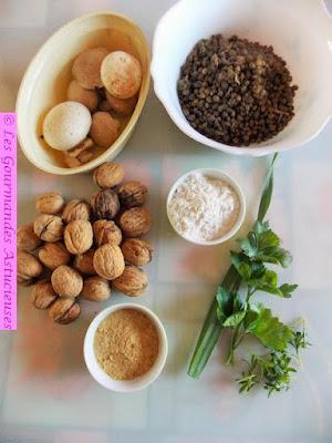 Galettes de lentilles aux champignons à la croûte de noix (Vegan)