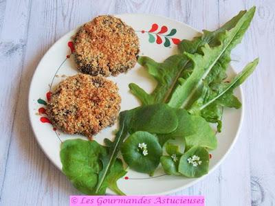 Galettes de lentilles aux champignons à la croûte de noix (Vegan)