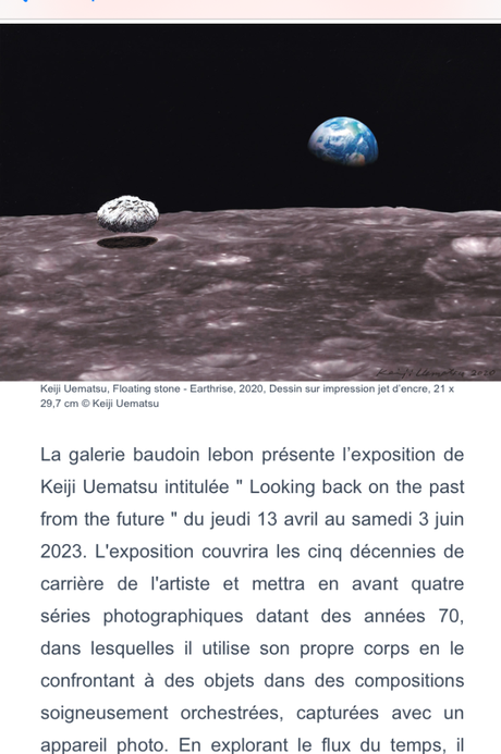 Galerie Baudoin Lebon – depuis le 12 Avril 2023- Looking back on the past from the future- de Keiji Uematsu