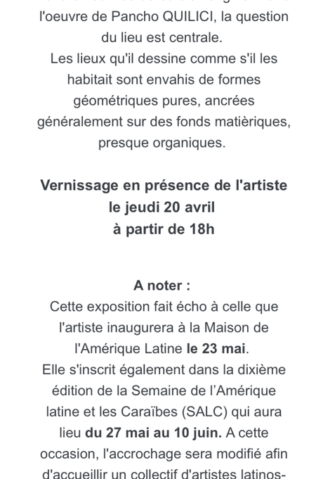 Galerie Wagner « Ex Situ » Pancho Quilici – à partir du 20 Avril 2023.