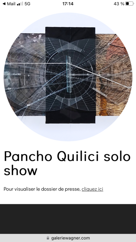 Galerie Wagner « Ex Situ » Pancho Quilici – à partir du 20 Avril 2023.