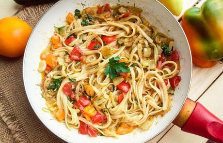 Poêlée de Pâtes aux Légumes ww