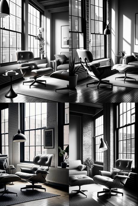 mobilier vintage rétro loft ancienne usine déco noir blanc