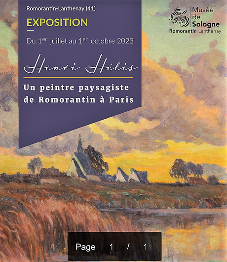 Musée de la Sologne – à Romorantin – Lanthenay – 1er Juillet au 1er Octobre 2023.