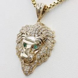 pendentif lion en or 18 carats et diamants