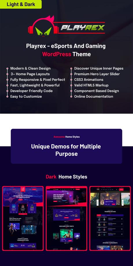 Playrex – Thème WordPress eSports et jeux playrex