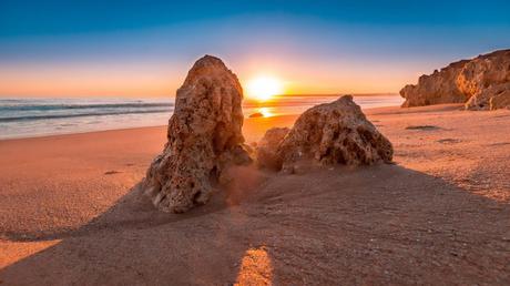 Coucher de soleil en Algarve au Portugal