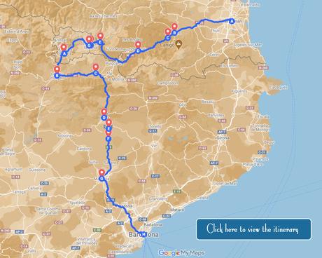 Carte de Barcelone à Perpignan via Andorre