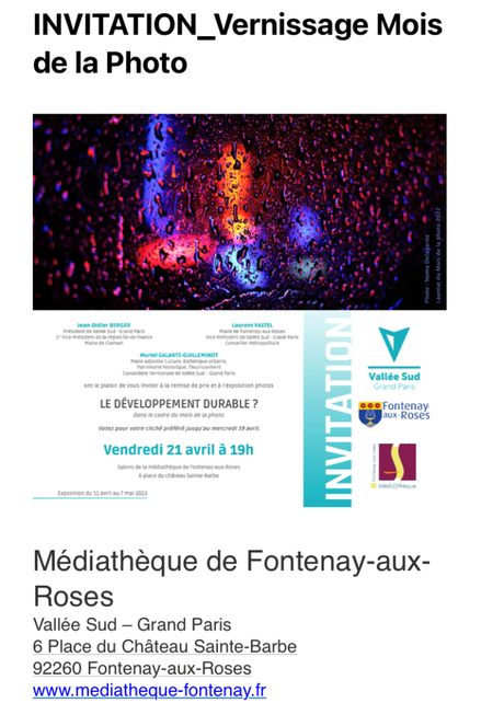Médiathèque de Fontenay aux roses.  « Mois de la photo »