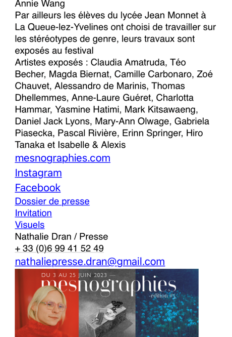 « Mesnographies » 3me édition – juin 2023. Les Mesnuls.