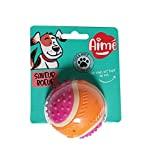 Aimé - Balle pour Chien 5 en 1 Saveur Bœuf - Jouet Interactif Chien pour Développer et Stimuler les 5 Sens - Jouet Chien Éducatif et Résistant Toutes Races et Tous Âges - Balle 6 cm