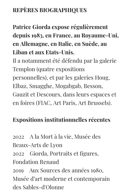 Galerie La Forest Divonne   –  exposition  Patrice Giorda – à partir du 11 Mai 2023.