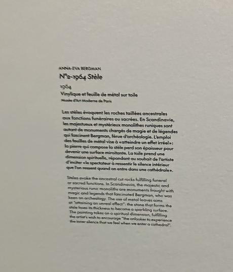 Musée d’Art Moderne – MAM- exposition  Anna-Eva Bergman »Voyage vers l’intérieur »  jusqu’au 16 Juillet 2023.