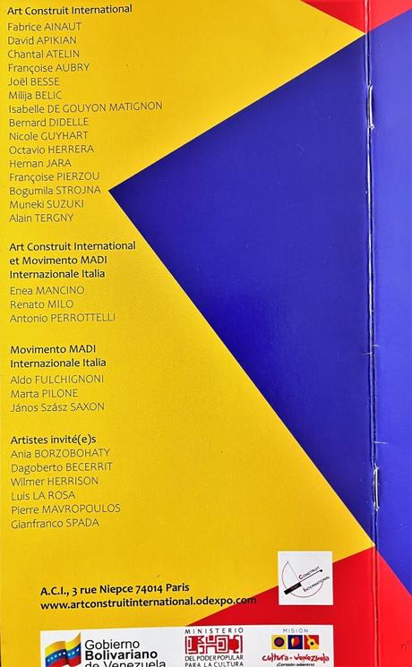 Art Construit International  25 Avril au 23 Mai 2023. Ambassade du Venezuela.