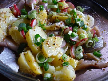 Salade harengs pommes tiedes l’huile printaniere