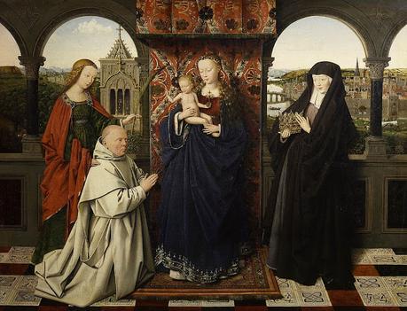 Van Eyck - Vierge à l'Enfant entourée de sainte Barbe, sainte Elisabeth de Hongrie et de Jan Vos