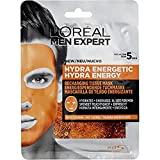 Men Expert Hydra Energetic Tissue Masque facial pour homme, masque en tissu pour peau d'apparence fatiguée (lot de 1)