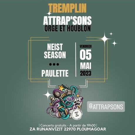 TREMPLIN ATTRAP'SONS 2023:  Paulette à Orge et Houblon ,  Ploumagoar, le 5 mai 2023