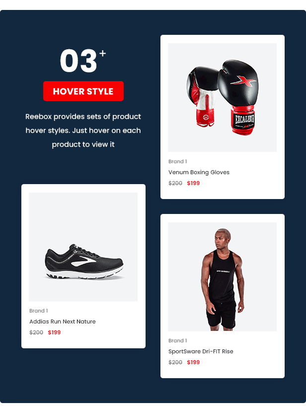 Reebox – Thème WordPress Elementor WooCommerce Caractéristiques principales