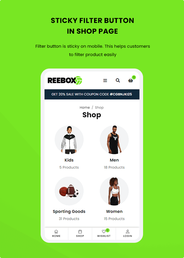 Reebox – Thème WordPress Elementor WooCommerce Caractéristiques principales