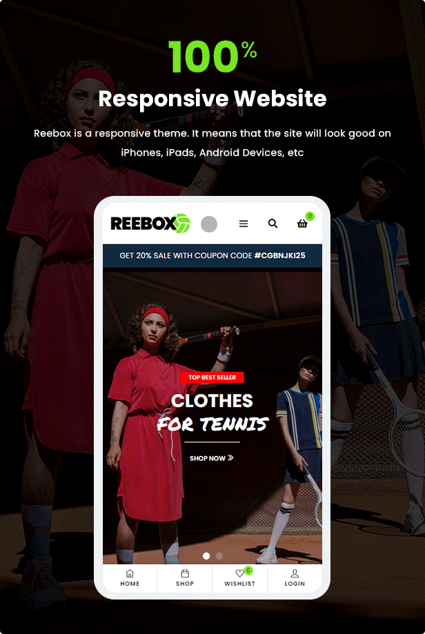 Reebox – Thème WordPress Elementor WooCommerce Caractéristiques principales