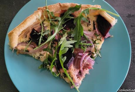 Quiche au saumon, courgette et betterave Quiche au saumon, courgette et betterave