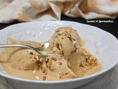 Glace Caramel Salé, sans sorbetière.