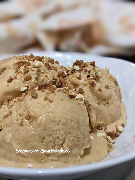 Glace Caramel Salé, sans sorbetière.