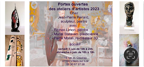 Portes ouvertes des ateliers d’Artistes du Loir et Cher- 3/4 Juin 2023.