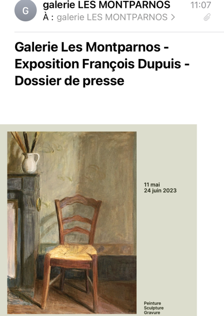 Galerie – Les  Montparnos –  exposition François Dupuis- « Les Lumières de la présence » à partir du 11 Mai 2023.