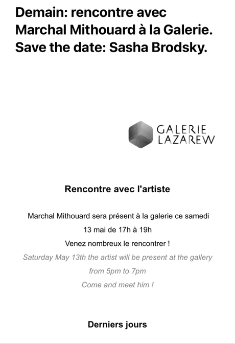 Galerie Lazarew -rencontre avec Marchal Mithouard le 12 Mai 2023.