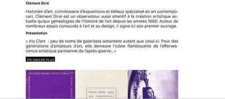 Galerie Françoise Livinec  « Iris Clert » par Clément Dirié- le 13 Mai 2023.