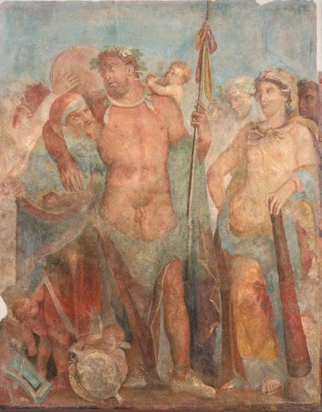Hercule et Omphale - Fresque de Pompéi, premier siècle