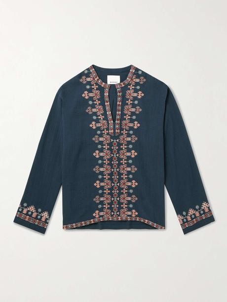 ISABEL MARANT Cikariah Embroidered Cotton-Gauze Shirt