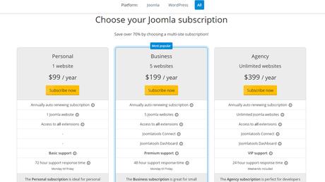 Tarification Joomla