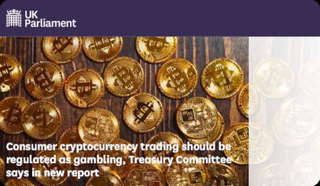 UK Parliament – Cryptocurrency trading report