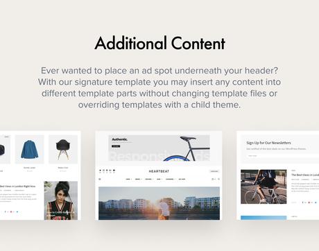 Authentique – Thème WordPress pour blogs et magazines de style de vie Contenu additionnel