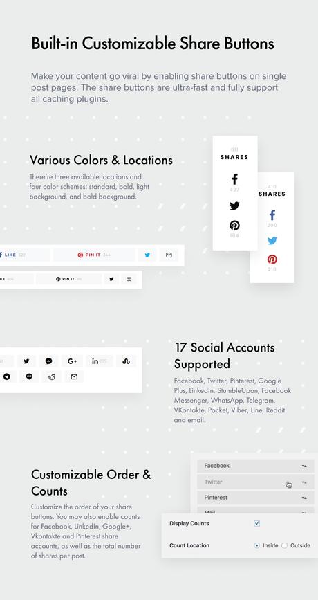 Authentique – Thème WordPress pour blogs et magazines de style de vie Boutons de partage