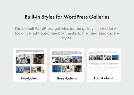 Authentique – Thème WordPress pour blogs et magazines de style de vie Styles pour les galeries
