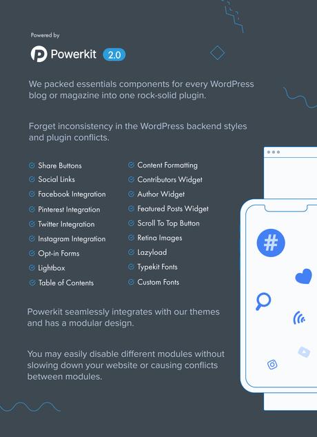 Authentique – Thème WordPress pour blogs et magazines de style de vie Kit de puissance