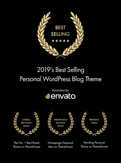 Thème de blog WordPress personnel le plus vendu en 2019