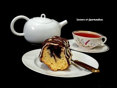 Gâteau yaourt, myrtilles, chocolat.