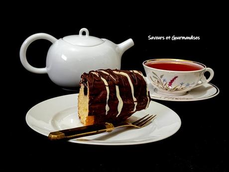 Gâteau yaourt, myrtilles, chocolat.