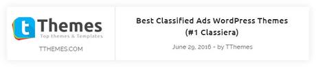 Classiera – Thème WordPress pour petites annonces Classiera présenté sur tthemes.com