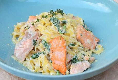 Pâtes Épinards et Saumon ww